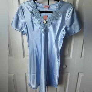 NWT vintage Bed of Roses lingerie adorable blue slip dress - size small
